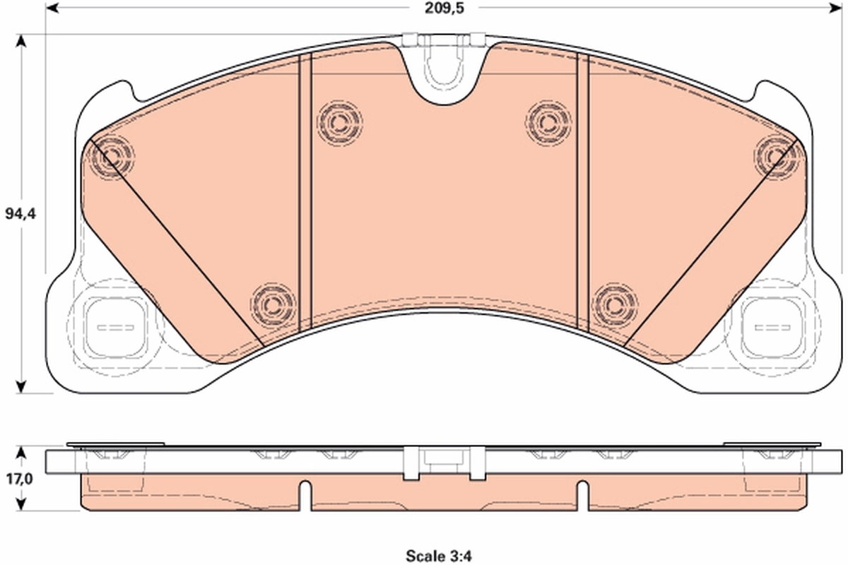 TRW GDB1914 Brake Pad Set, disc brake