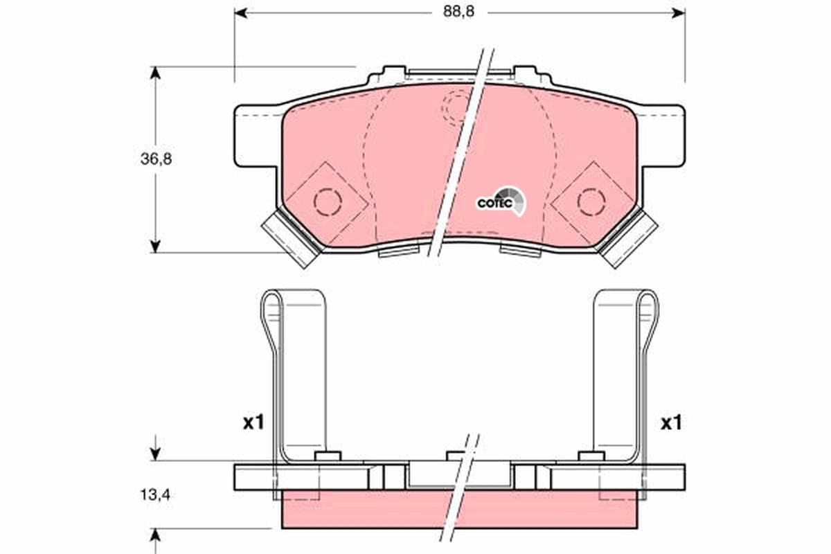 Brake Pad Set, disc brake COTEC GDB3174