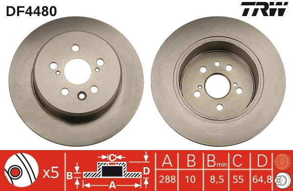 TRW DF4480 Brake Disc