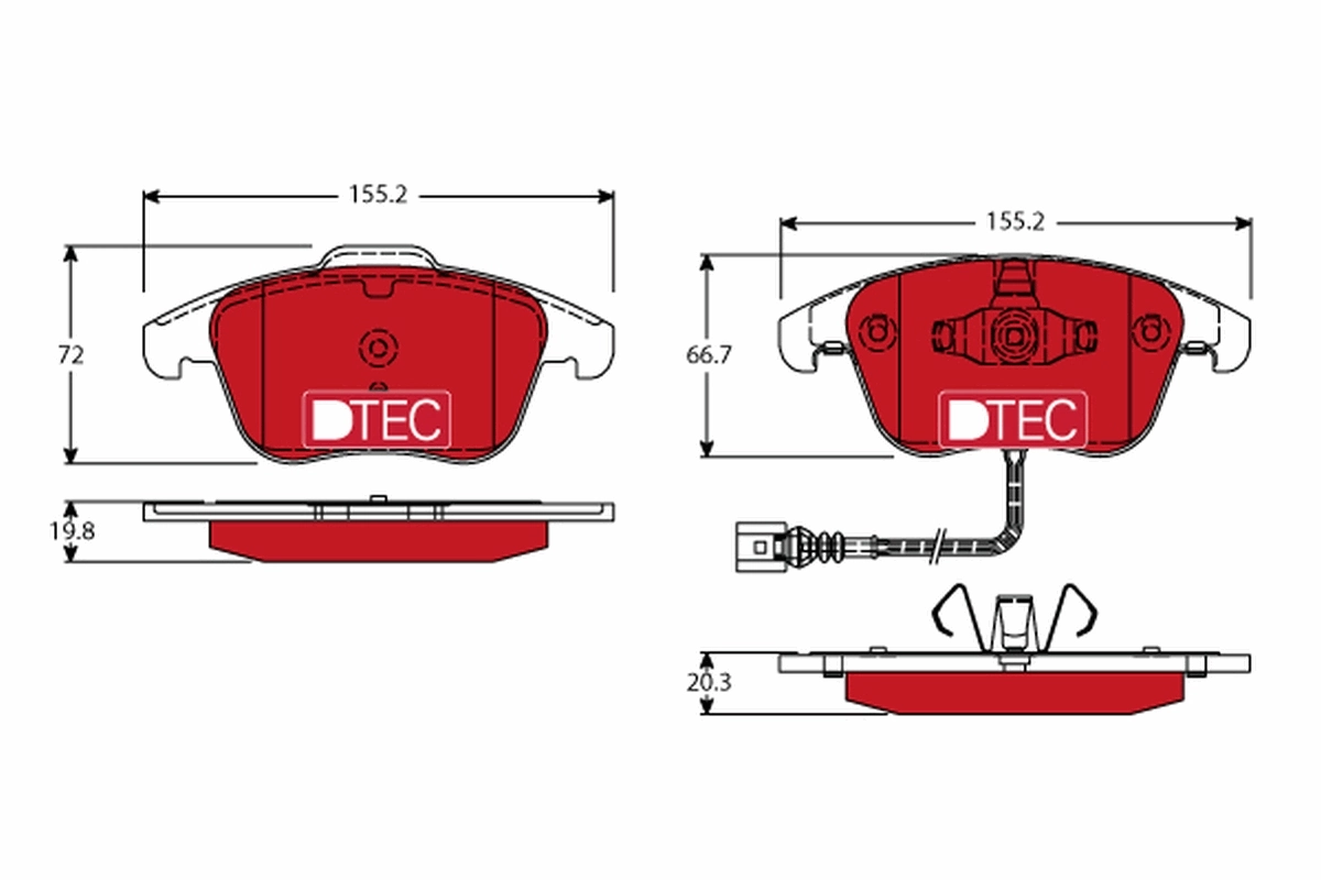 Brake Pad Set, disc brake DTEC COTEC GDB1762DTE