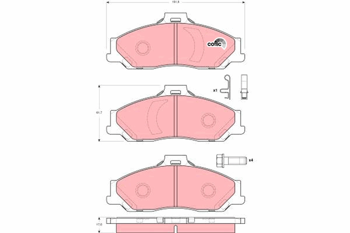 Brake Pad Set, disc brake COTEC GDB3353