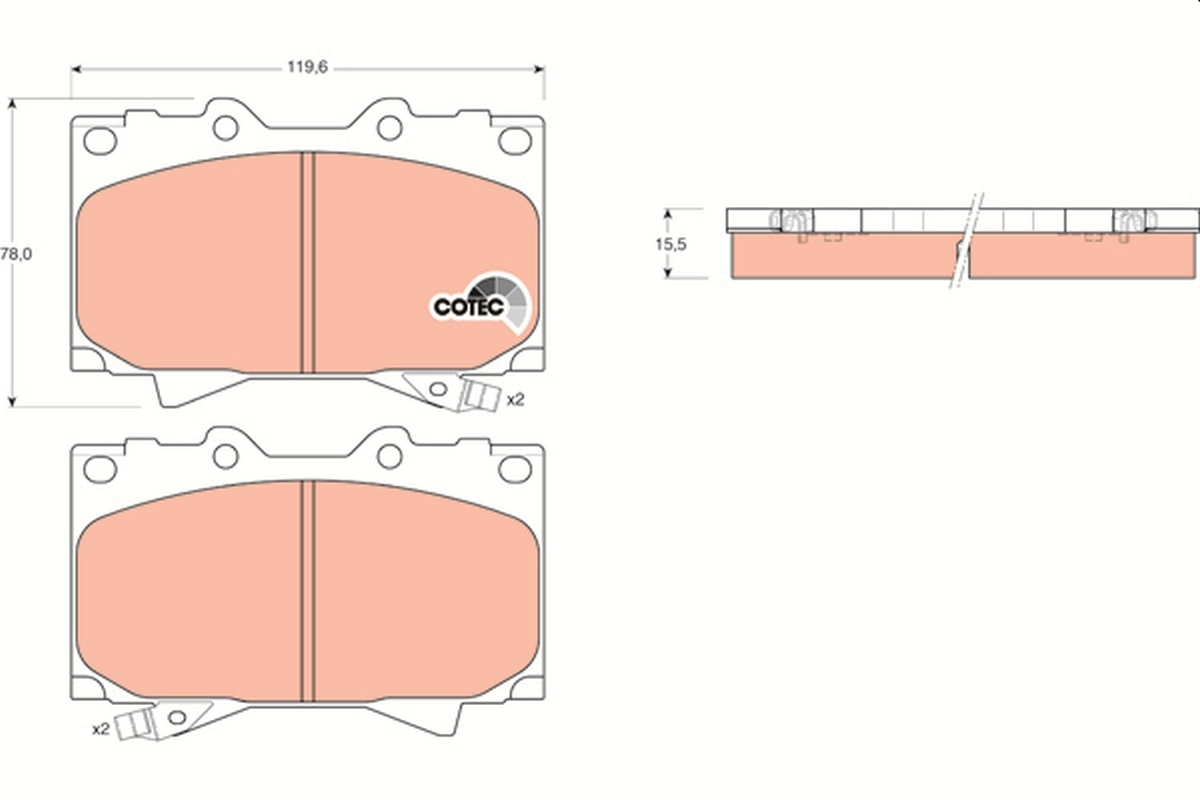 Brake Pad Set, disc brake COTEC GDB3197
