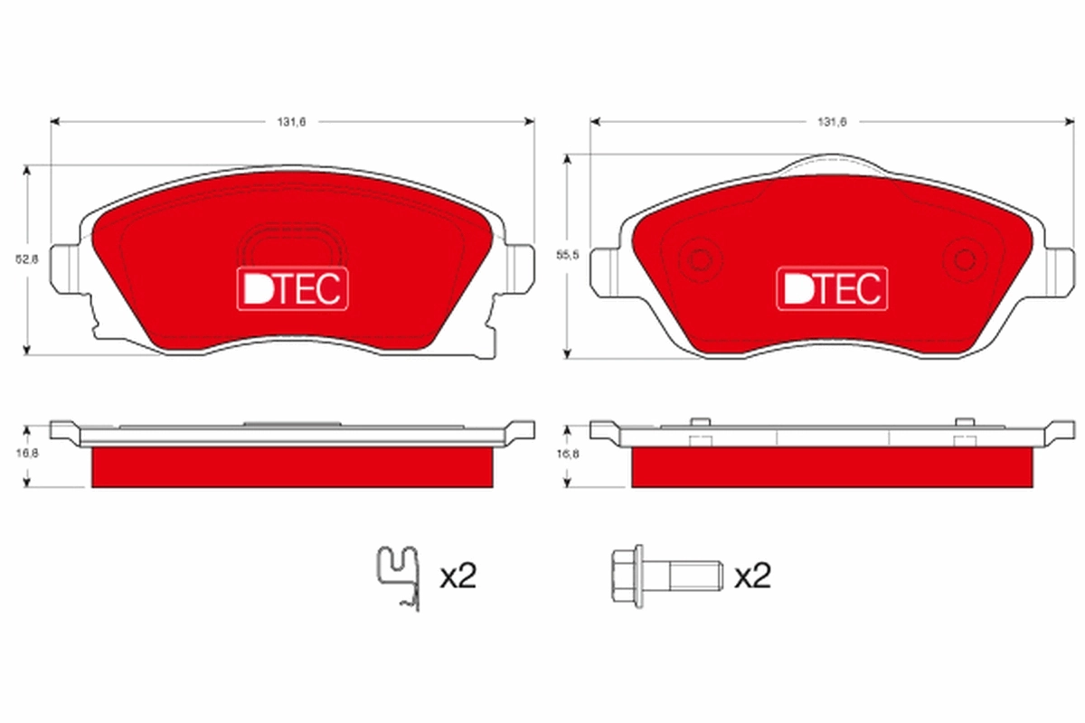 Brake Pad Set, disc brake DTEC COTEC GDB1570DTE