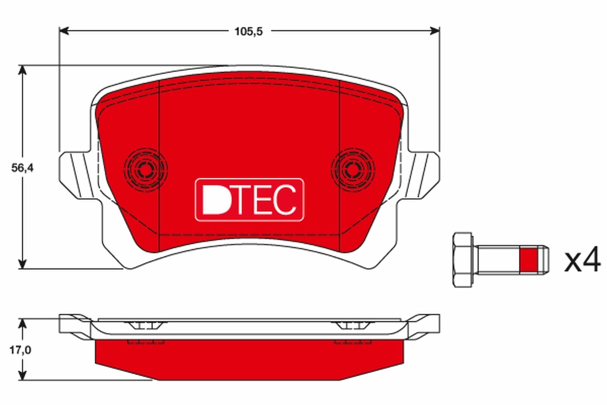 Brake Pad Set, disc brake DTEC COTEC GDB1763DTE