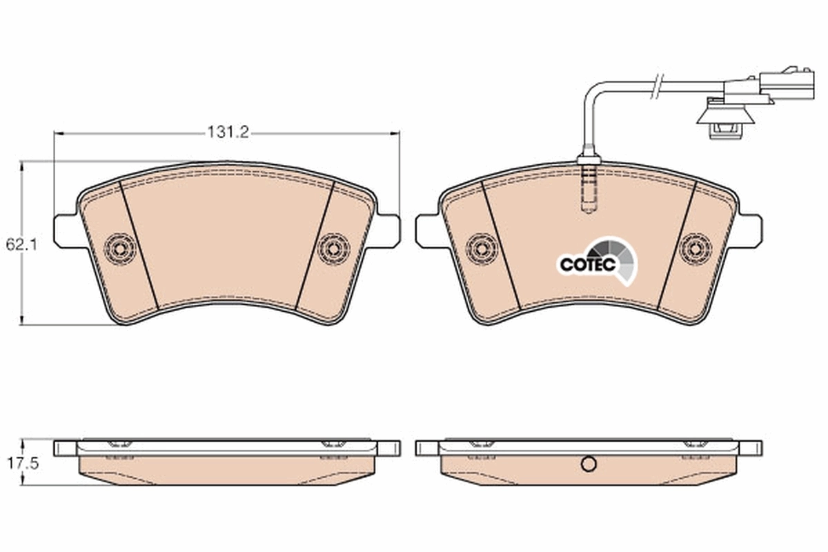 Brake Pad Set, disc brake COTEC GDB1941