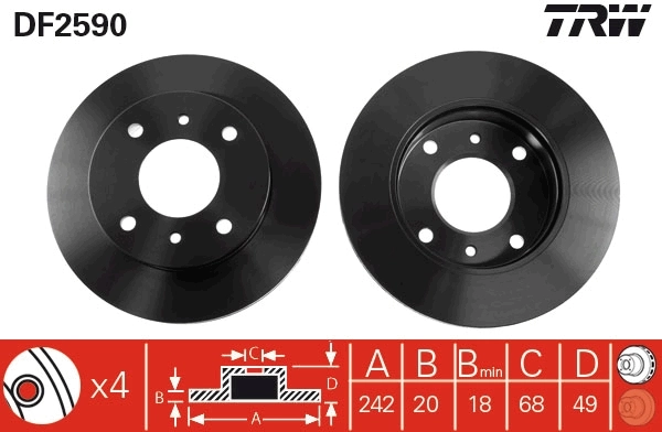TRW DF2590 Brake Disc