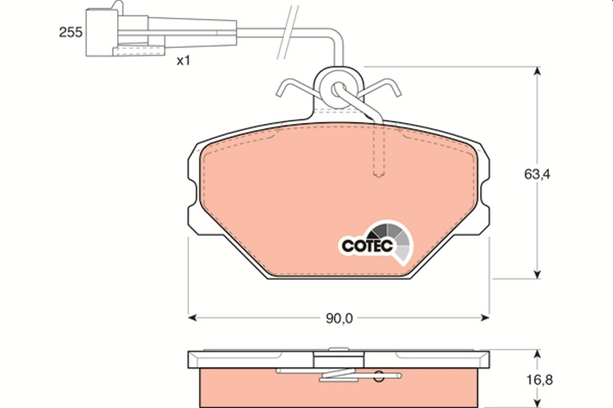 Brake Pad Set, disc brake COTEC GDB833