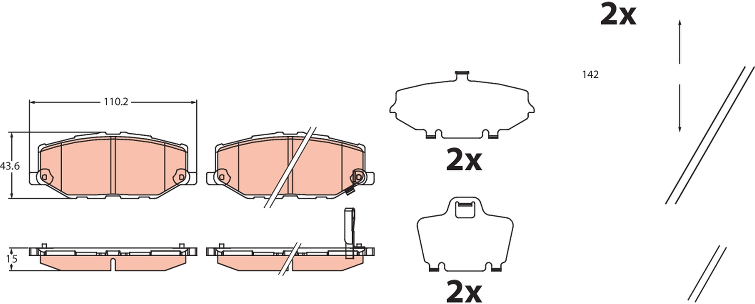 Brake Pad Set, disc brake GDB2455