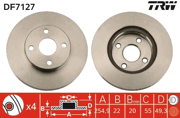 TRW DF7127 Brake Disc