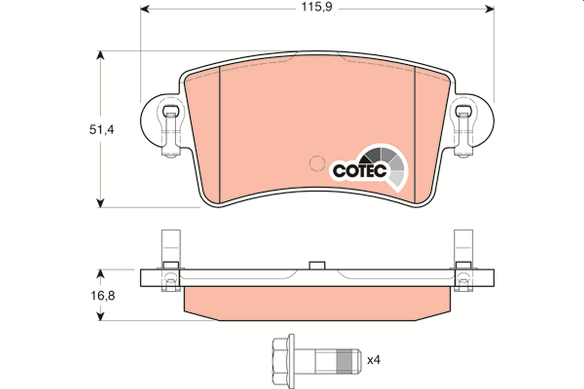 Brake Pad Set, disc brake COTEC GDB1470