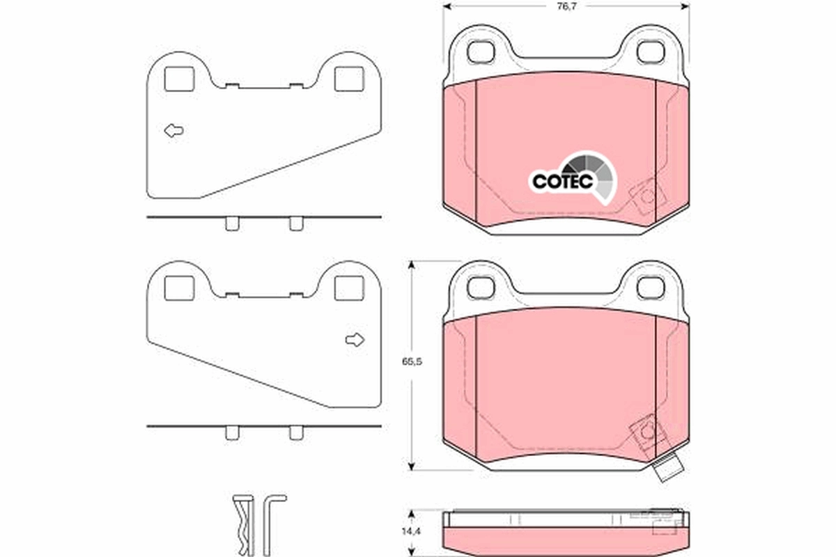 Brake Pad Set, disc brake COTEC GDB3350