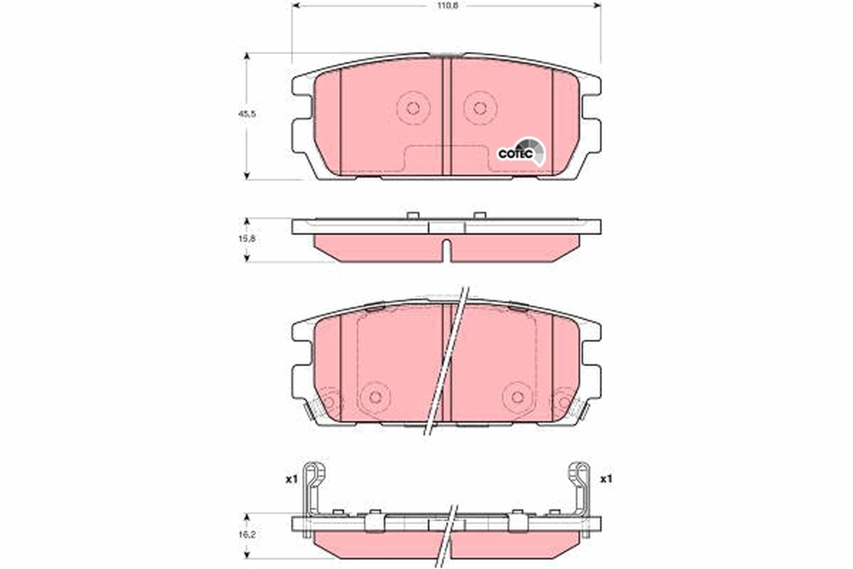 Brake Pad Set, disc brake COTEC GDB3296