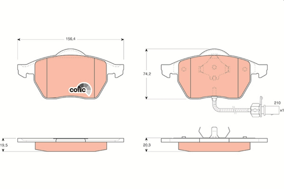 Brake Pad Set, disc brake COTEC GDB1440