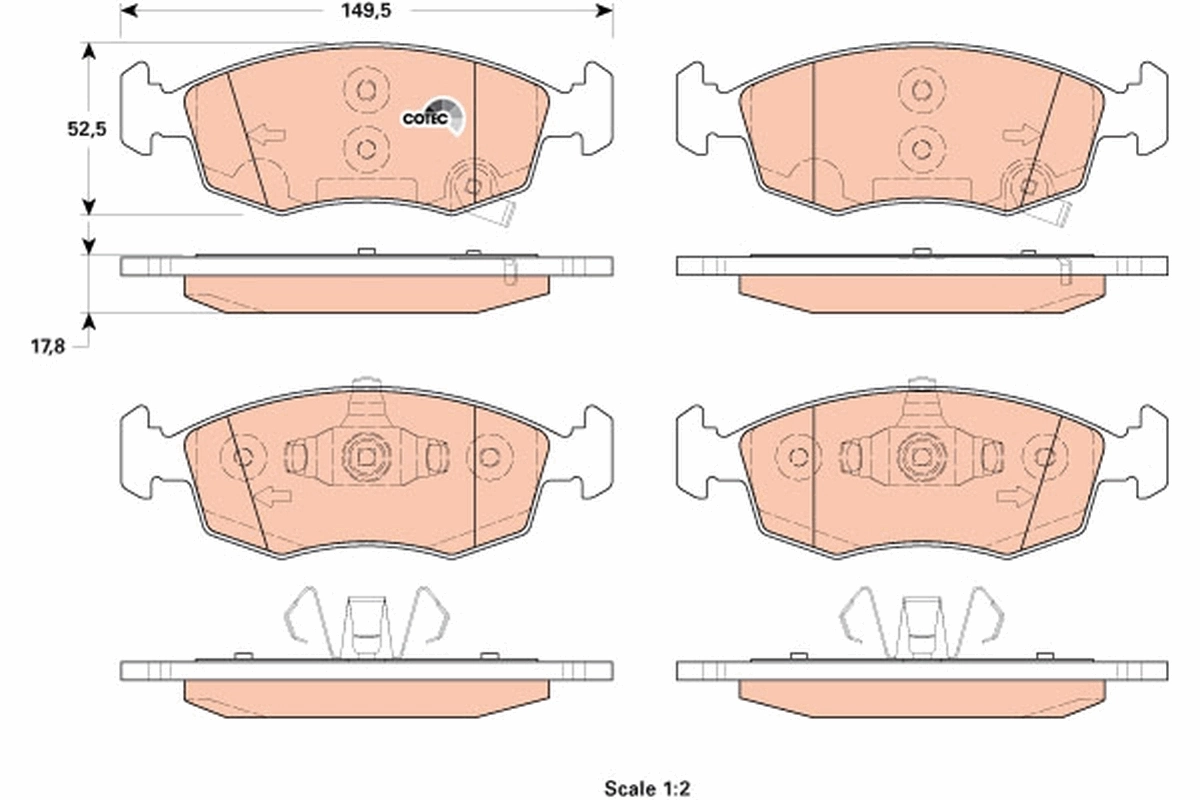 Brake Pad Set, disc brake COTEC GDB1921