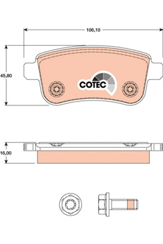 Brake Pad Set, disc brake COTEC GDB1791