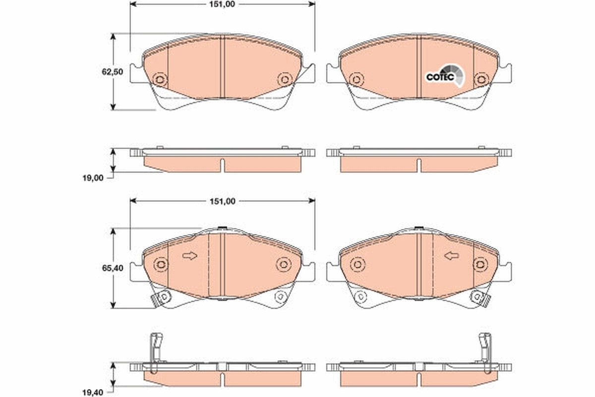 Brake Pad Set, disc brake COTEC GDB3479