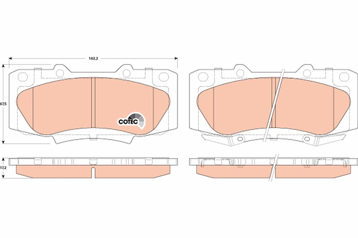 Brake Pad Set, disc brake COTEC GDB3528