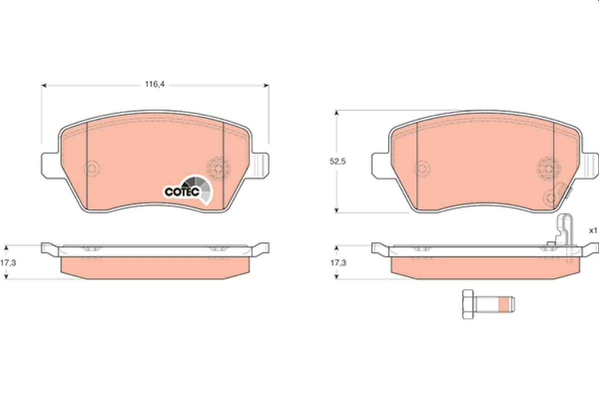 Brake Pad Set, disc brake COTEC GDB3396