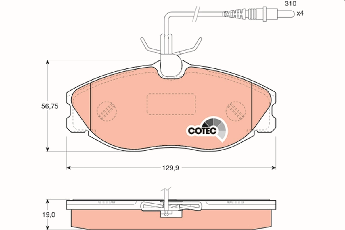 Brake Pad Set, disc brake COTEC GDB1194