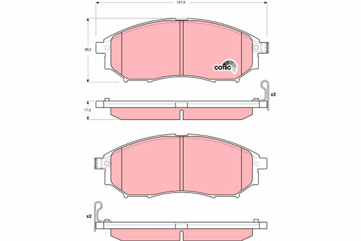 Brake Pad Set, disc brake COTEC GDB3392