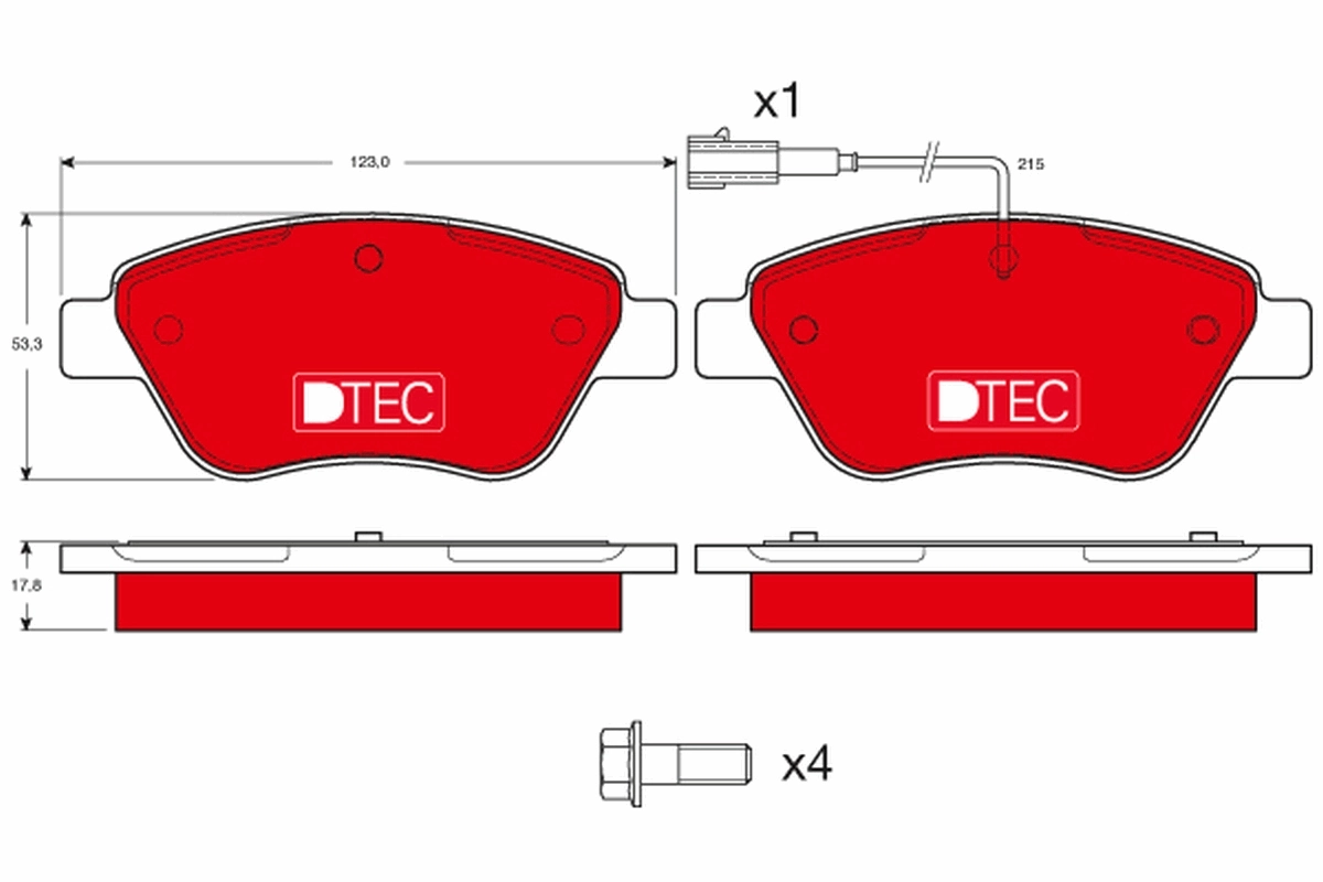 Brake Pad Set, disc brake DTEC COTEC GDB1482DTE