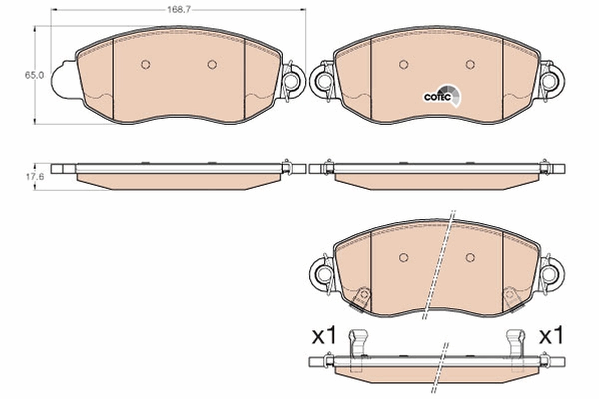 Brake Pad Set, disc brake COTEC GDB2006