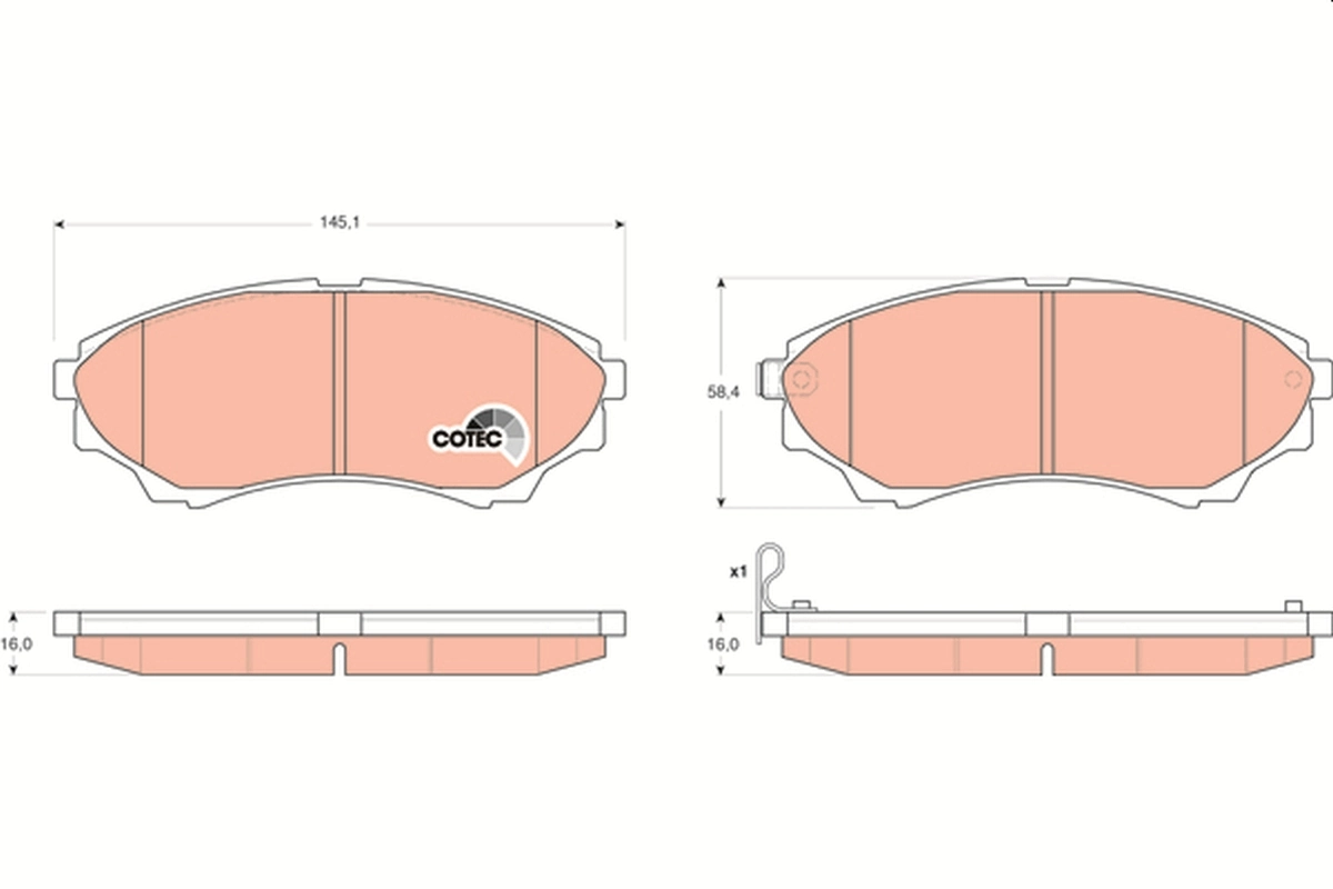 Brake Pad Set, disc brake COTEC GDB3403