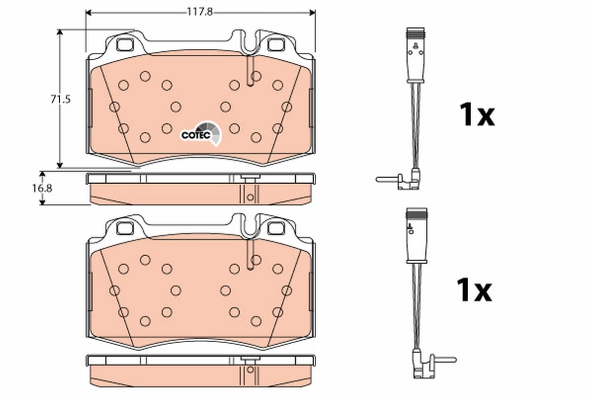 Brake Pad Set, disc brake COTEC GDB1543