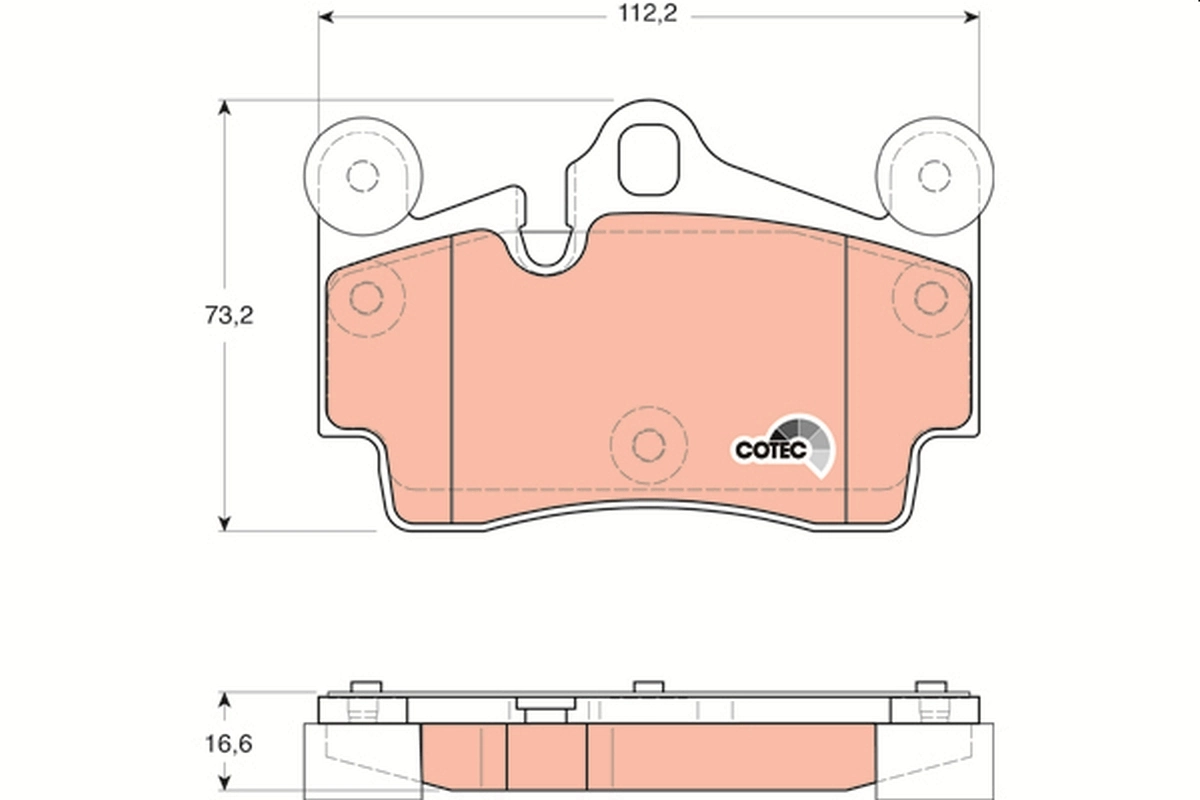Brake Pad Set, disc brake COTEC GDB1653