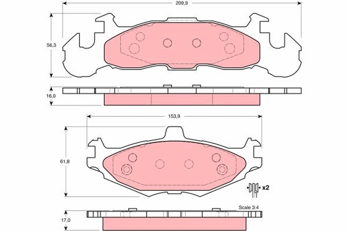 Brake Pad Set, disc brake GDB4003
