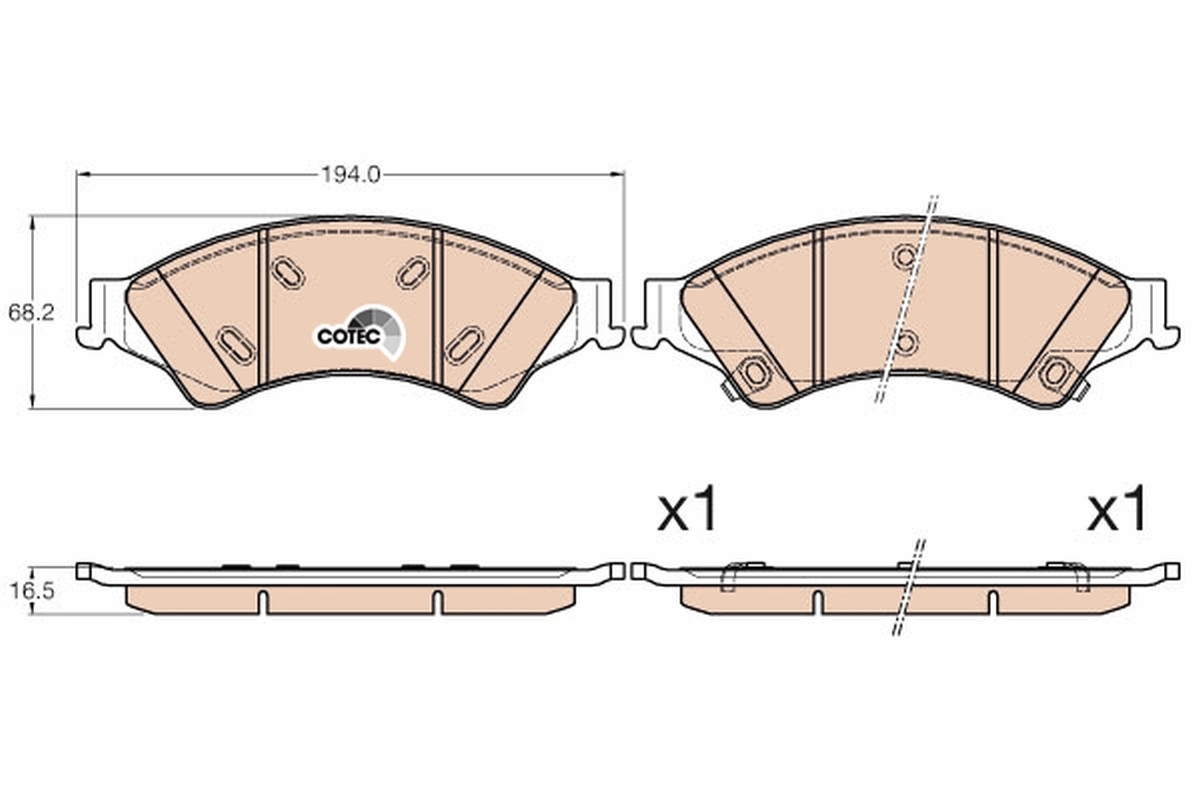 Brake Pad Set, disc brake COTEC GDB2005