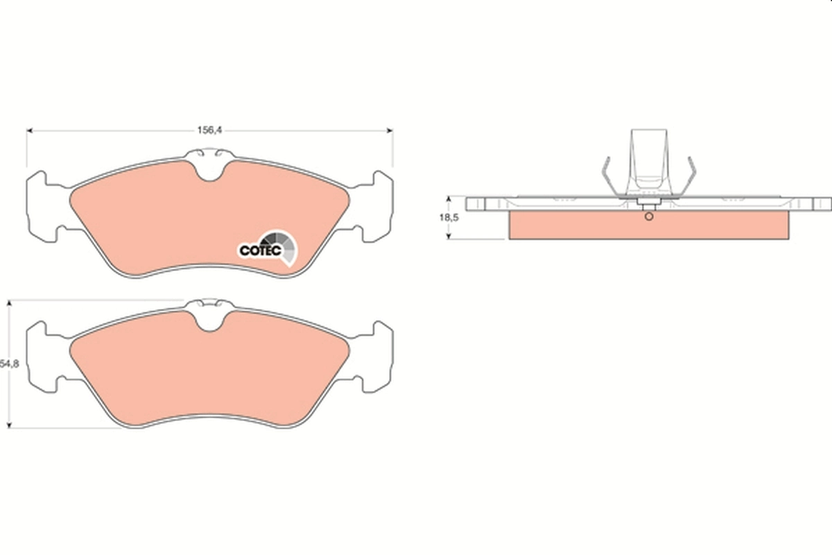 Brake Pad Set, disc brake COTEC GDB1263
