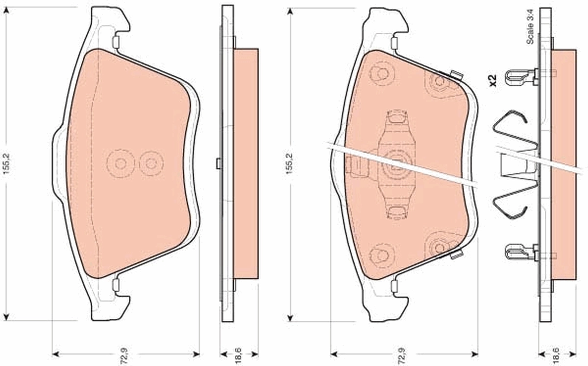 Brake Pad Set, disc brake GDB3400