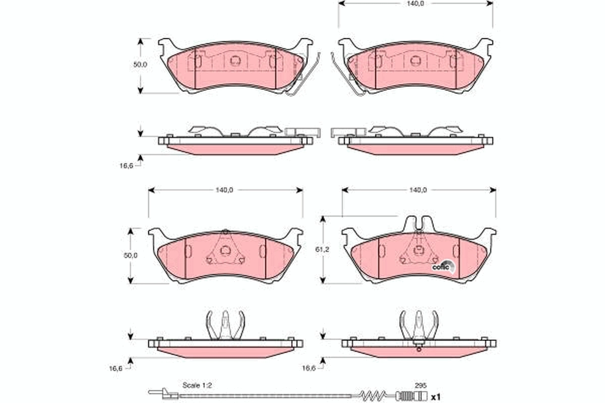 Brake Pad Set, disc brake COTEC GDB1456