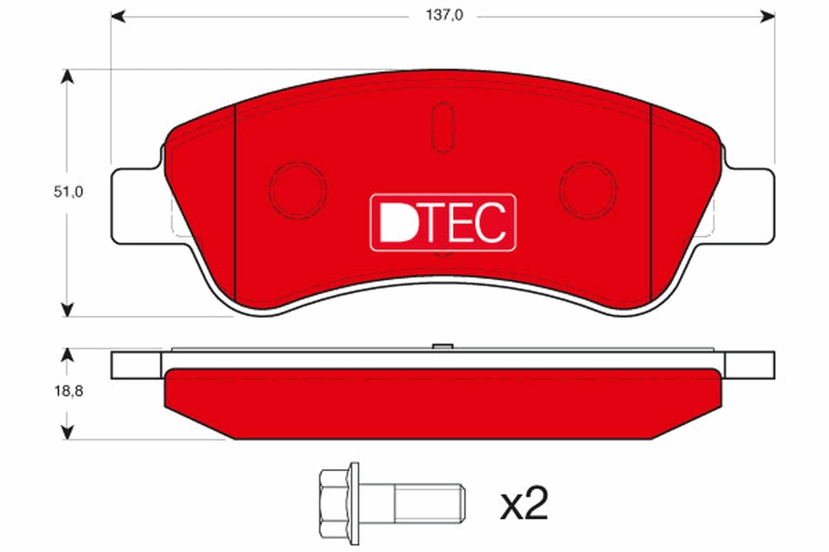 Brake Pad Set, disc brake DTEC COTEC GDB1463DTE