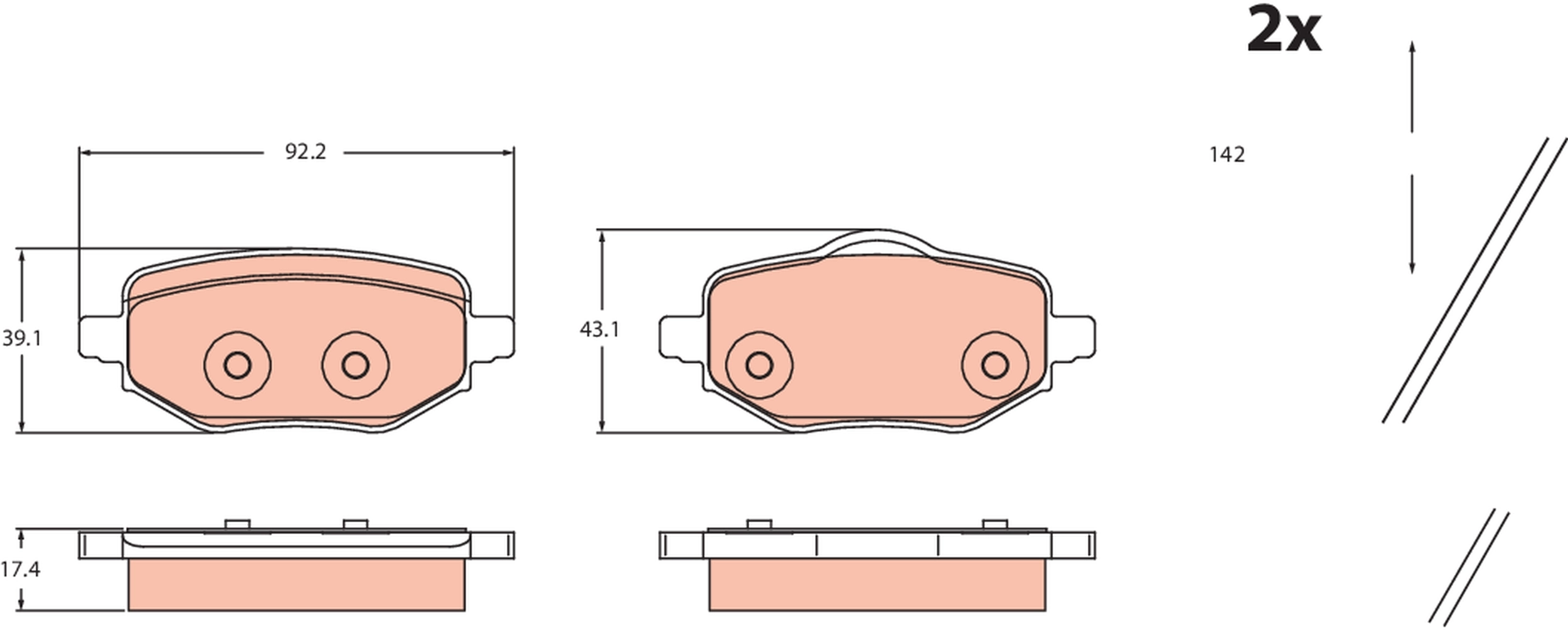 Brake Pad Set, disc brake GDB2480