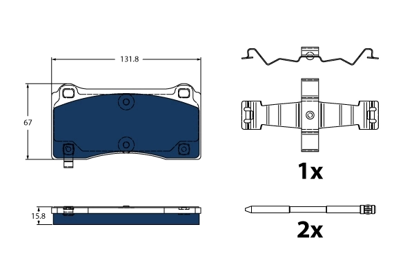 Brake Pad Set, disc brake ELECTRIC BLUE GDB2431BTE