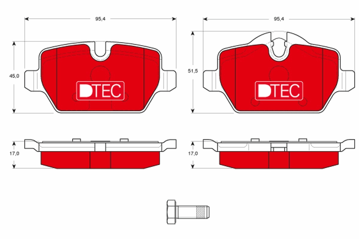 Brake Pad Set, disc brake DTEC COTEC GDB1612DTE