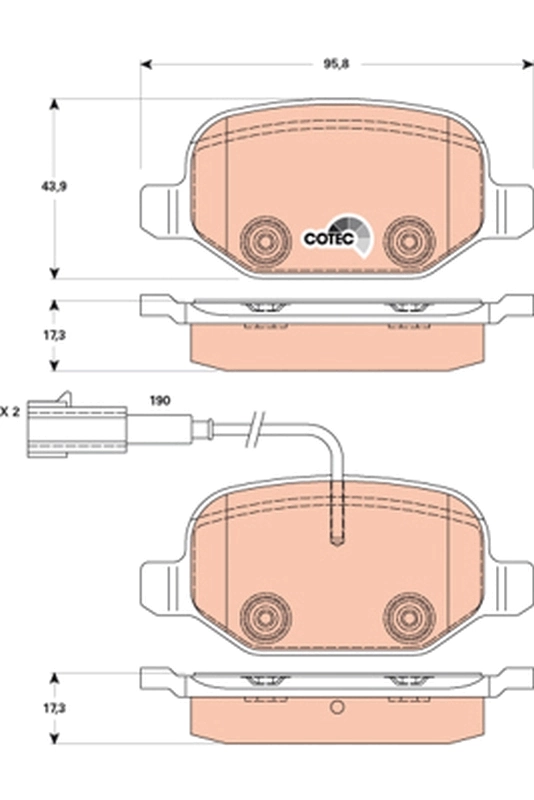 Brake Pad Set, disc brake COTEC GDB1881