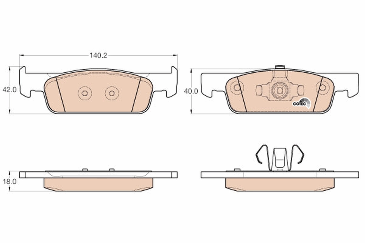 Brake Pad Set, disc brake COTEC GDB2016