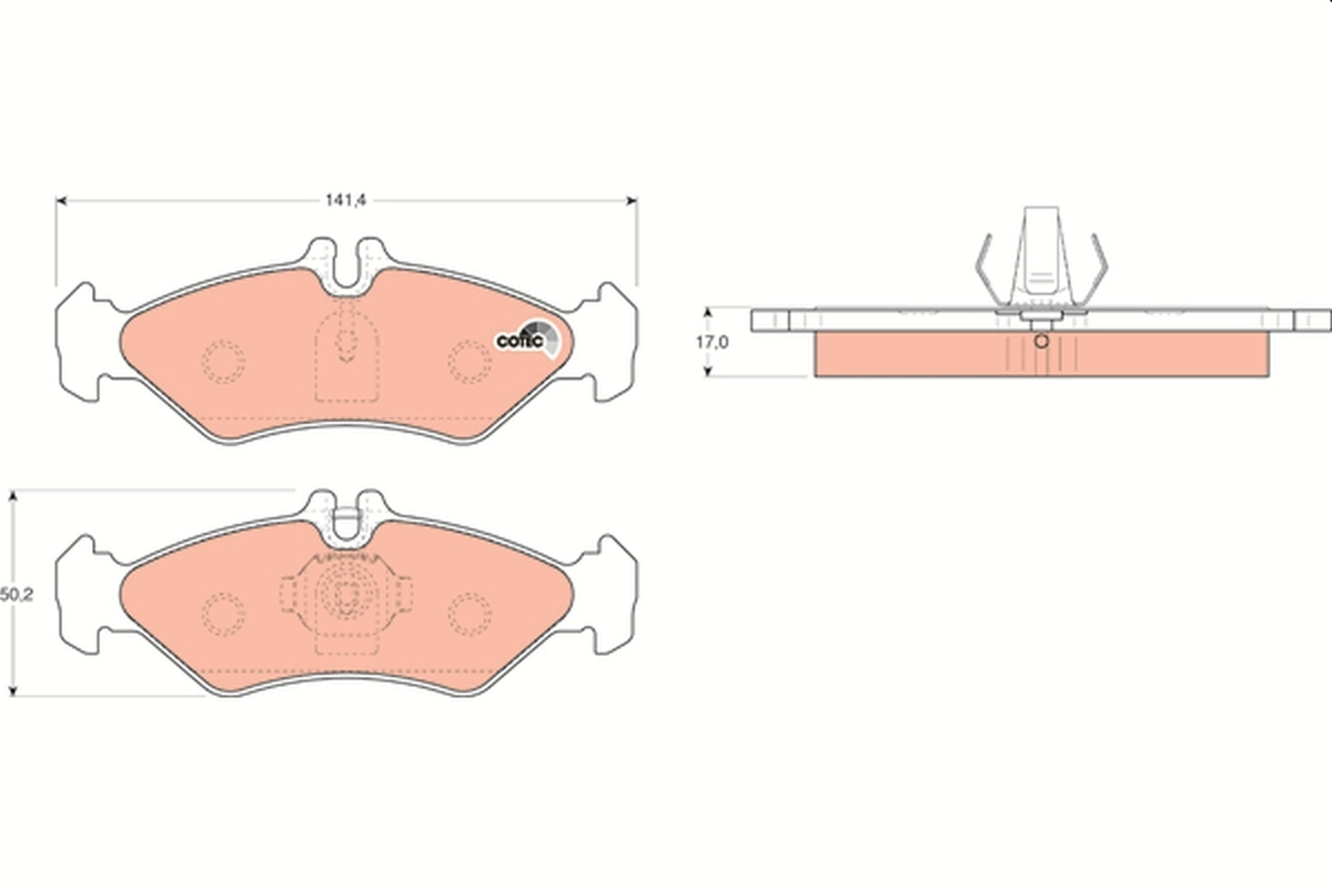 Brake Pad Set, disc brake COTEC GDB1262