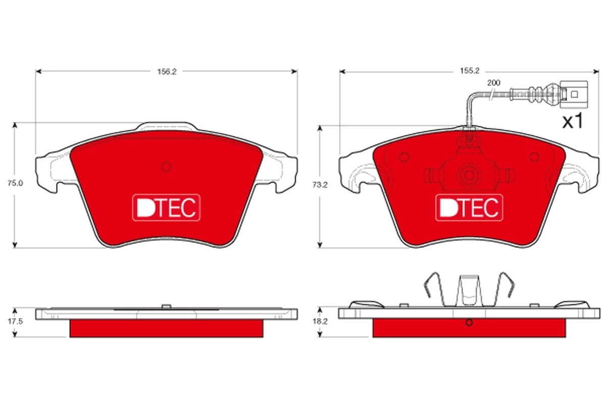 Brake Pad Set, disc brake DTEC COTEC GDB1556DTE