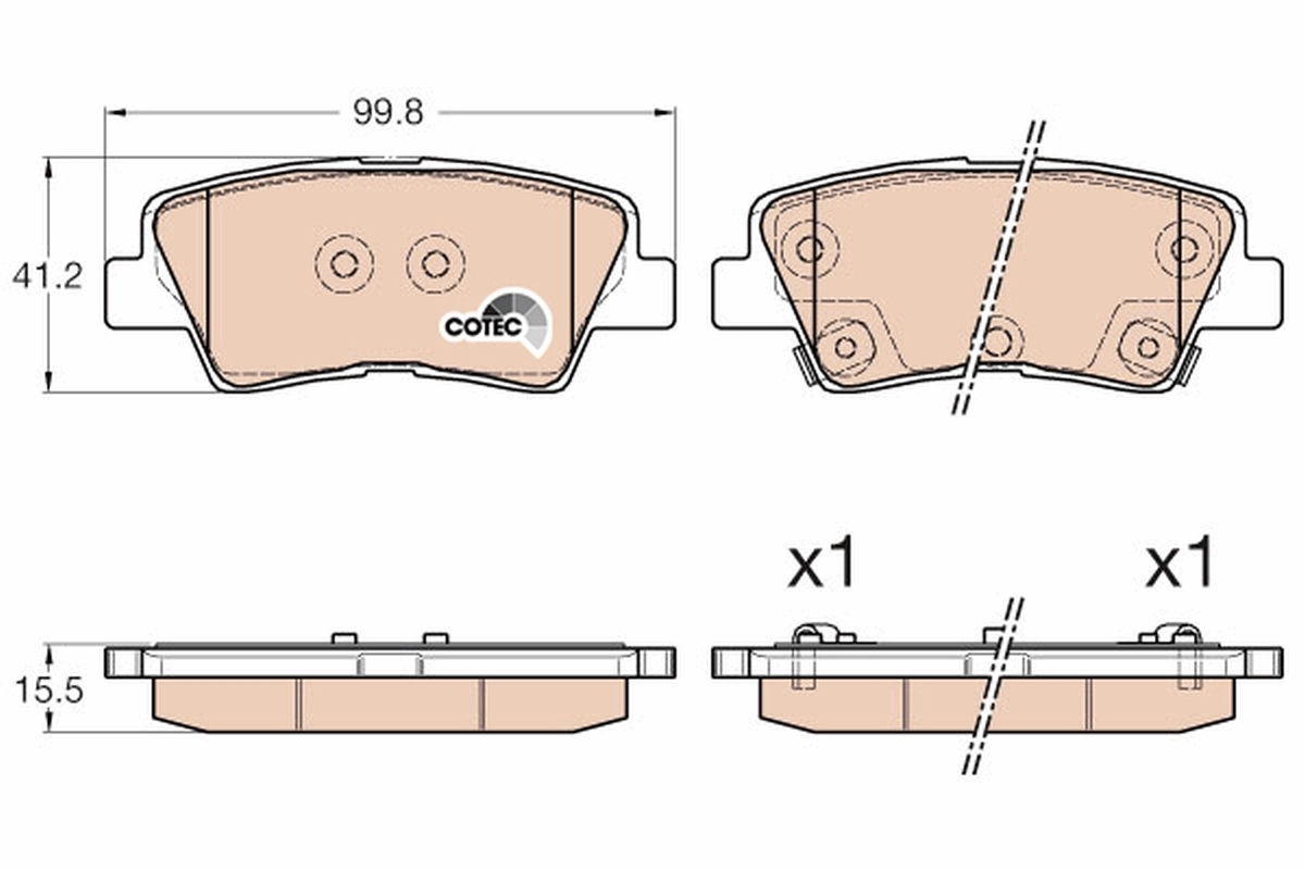 Brake Pad Set, disc brake COTEC GDB3537