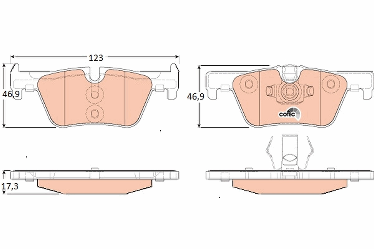 Brake Pad Set, disc brake COTEC GDB1919