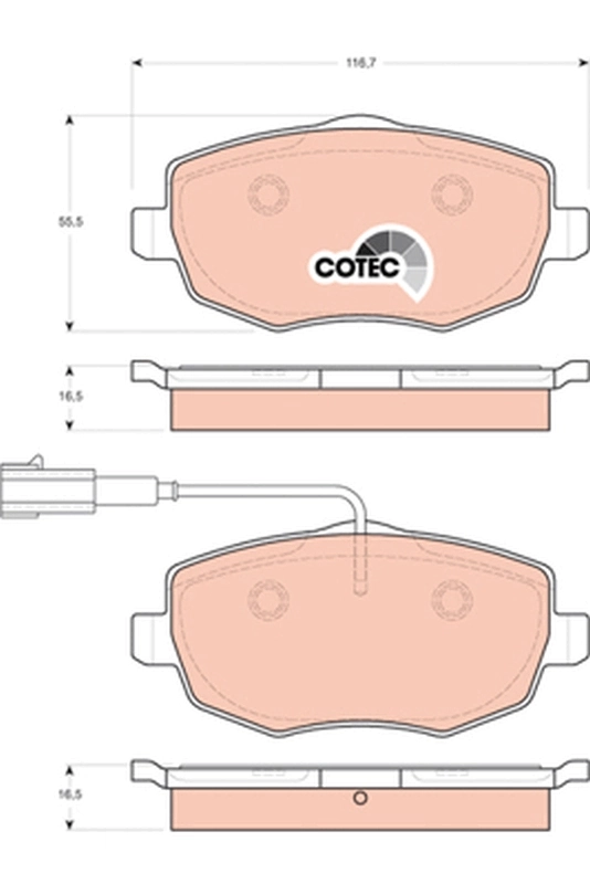 Brake Pad Set, disc brake COTEC GDB1706