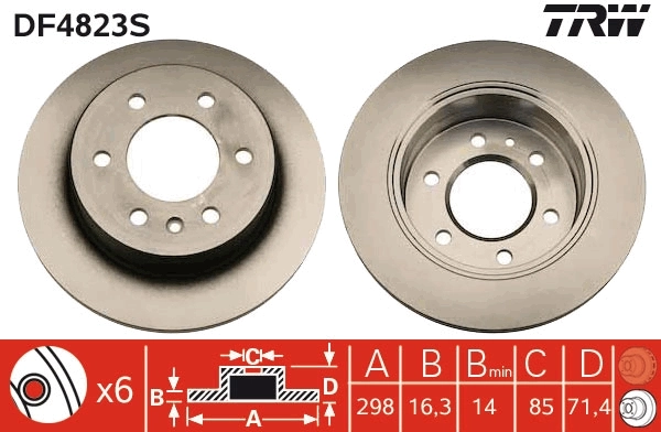 Brake Disc TRW SINGLE DF4823S