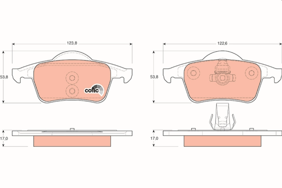 Brake Pad Set, disc brake COTEC GDB1389