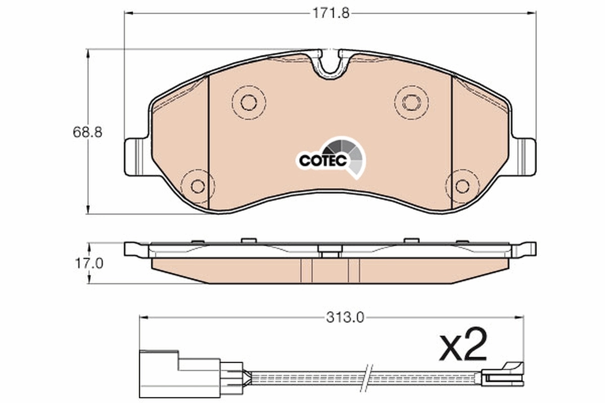 Brake Pad Set, disc brake COTEC GDB1967