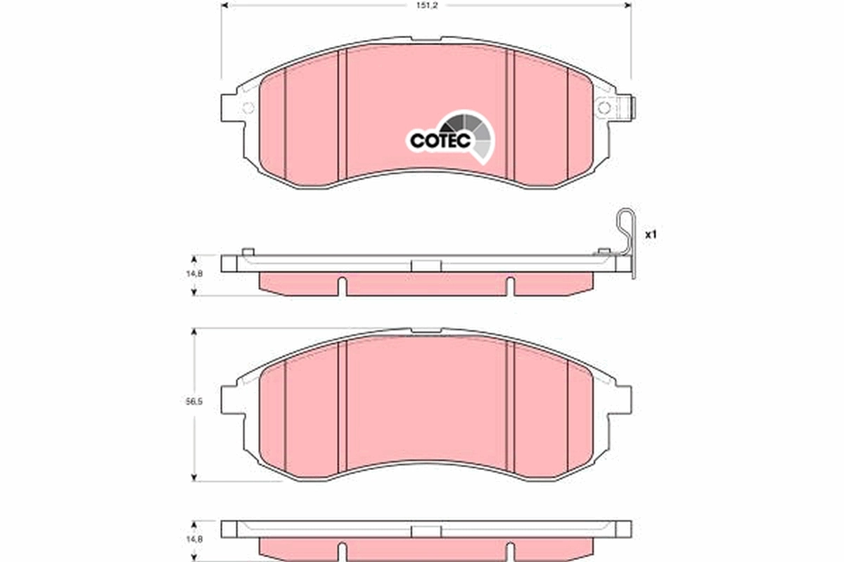 Brake Pad Set, disc brake COTEC GDB3380