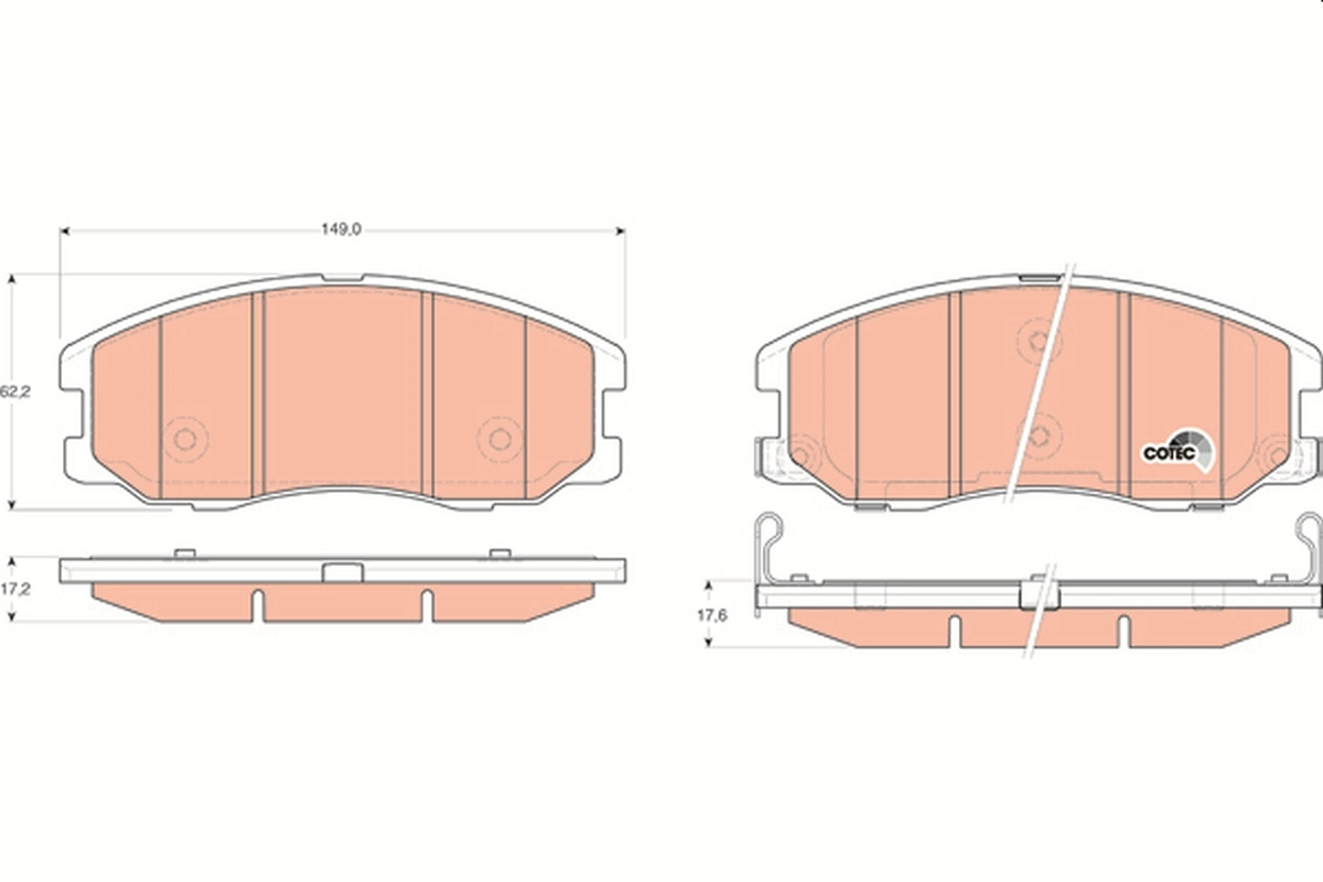 Brake Pad Set, disc brake COTEC GDB1715